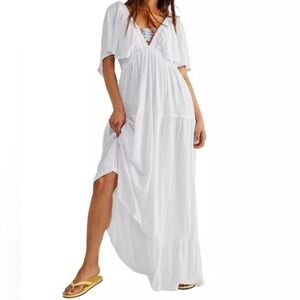 NEW Free People La La Maxi Dress White Size Small